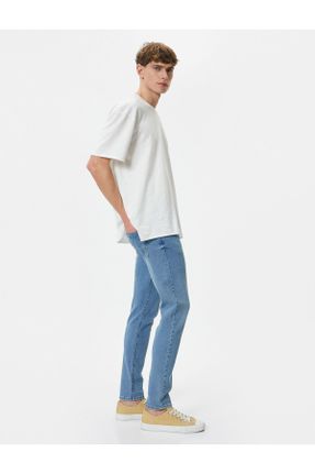 شلوار جین آبی مردانه پاچه تنگ جین کد 786916650