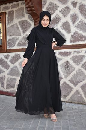 لباس حجاب مشکی زنانه اسلیم فیت sümeyra - کد 307687255