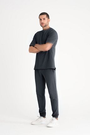 ست لباس راحتی طوسی مردانه ساده YAKAMEL - کد 809009244