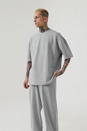 ست لباس راحتی طوسی مردانه ساده OKULCUBABA - کد 813600435