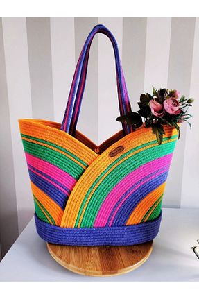 کیف ساحلی رنگی زنانه پارچه ای Yektayla - کد 707266276