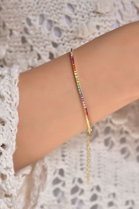 دستبند نقره طلائی زنانه 925 عیار Sinsirella - کد 844941581
