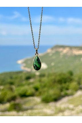 گردنبند جواهر سبز زنانه سنگ طبیعی Gökçeada - کد 820723994