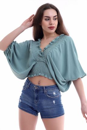بلوز سبز زنانه ساده AROKA - کد 91608776