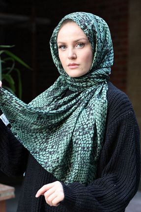 روسری سبز پنبه ای Stella - کد 39414741