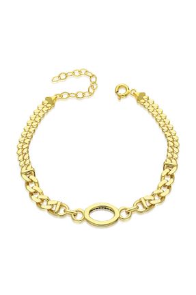 دستبند نقره طلائی زنانه 925 عیار nevamkuyumculuk - کد 845092207