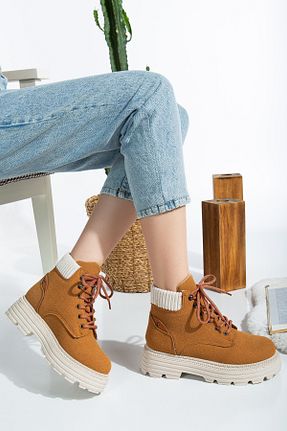 بوت / نیم بوت زرد زنانه چرم مصنوعی Mc vay Shoes - کد 845073528
