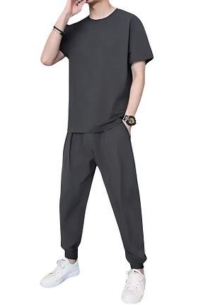 ست گرمکن طوسی مردانه پنبه پلی استر YAKAMEL - کد 809380913