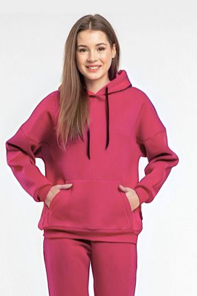 سوئیشرت بنفش زنانه ساده YAKAMEL - کد 820405976