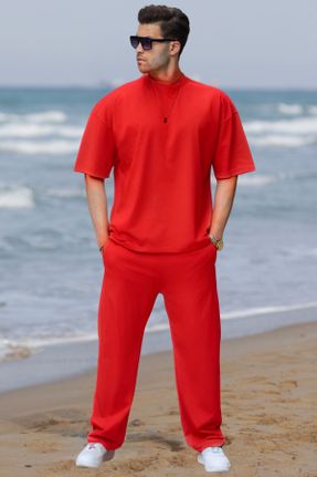 ست لباس راحتی قرمز مردانه طرح باتیک پنبه (نخی) کد 825673981
