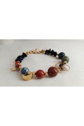 دستبند جواهر رنگی زنانه سنگ طبیعی kuartz - کد 845112134