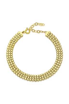 دستبند نقره طلائی زنانه 925 عیار nevamkuyumculuk - کد 845121108