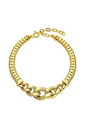 دستبند نقره طلائی زنانه 925 عیار nevamkuyumculuk - کد 845130336