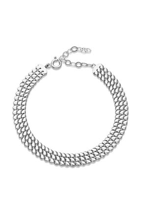دستبند نقره طلائی زنانه 925 عیار nevamkuyumculuk - کد 845121108