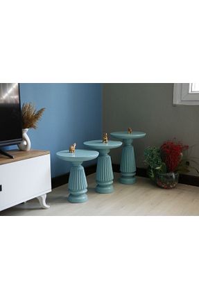 میز عسلی فیروزه ای چوب Simillo Home&Living - کد 747668890