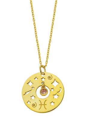 گردنبند نقره طلائی زنانه 925 عیار AcestesDesign - کد 185174285