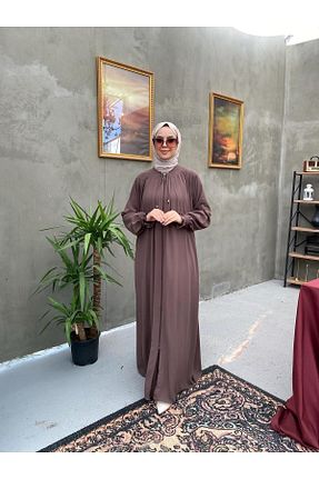 کلاه و ابایا قهوه ای زنانه پنبه پلی استر BEREL - کد 775084238