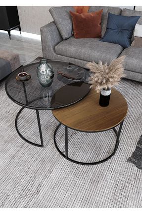 میز جلو مبلی قهوه ای فلزی Huga Metal - کد 766538486