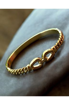 دستبند استیل طلائی زنانه استیل ضد زنگ کد 845241385