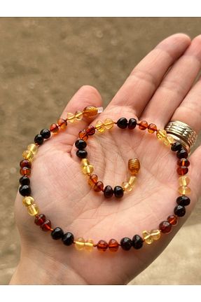 گردنبند جواهر زرشکی بچه گانه سنگ طبیعی KEHRİBAREVİ EREĞLİ - کد 745570416