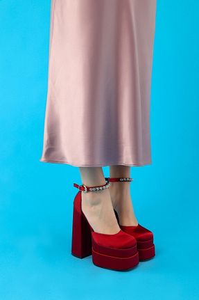 کفش مجلسی زرشکی زنانه پاشنه پلتفرم Nemesis Shoes - کد 707362579