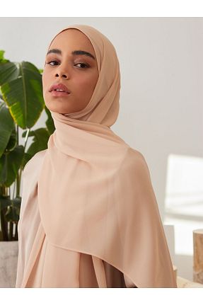روسری بژ شیفون Femple Modest - کد 835917064