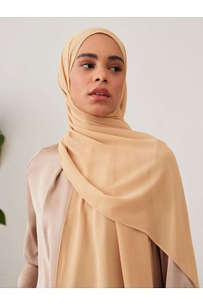روسری بژ شیفون Femple Modest - کد 835917071