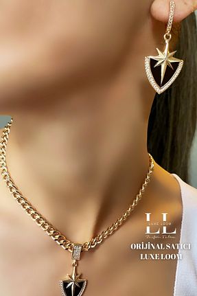 ست استیل طلائی زنانه 2 تایی Luxe Loom - کد 778008603