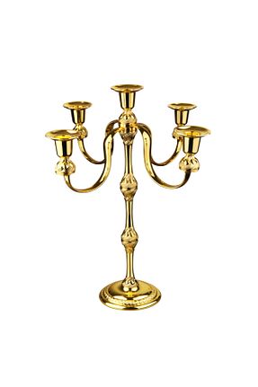 شمعدان و شمع گیر طلائی فلزی WuuQ - کد 124470502