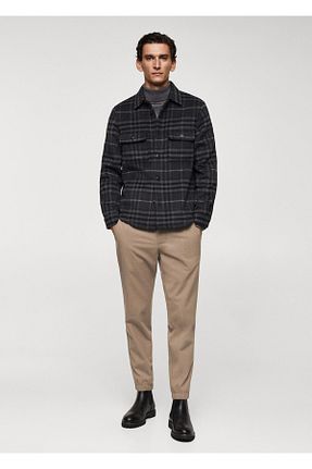 شلوار بژ مردانه پلی استر MANGO - کد 839630322