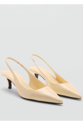 کفش پاشنه بلند کلاسیک زرد زنانه پارچه نساجی پاشنه ساده پاشنه کوتاه ( 4 - 1 cm ) کد 831206907