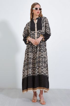 لباس اسلامی مشکی زنانه اورسایز بافتنی ویسکون کد 818084452