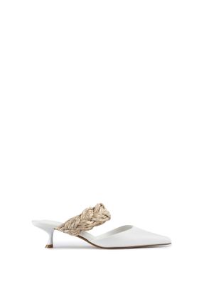 کفش پاشنه بلند کلاسیک سفید زنانه پاشنه نازک پاشنه کوتاه ( 4 - 1 cm ) کد 827007624