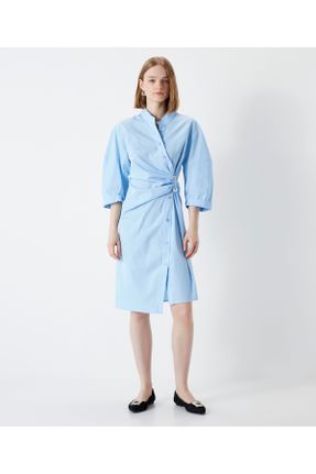 لباس آبی زنانه بافتنی آسیمتریک کد 798218601