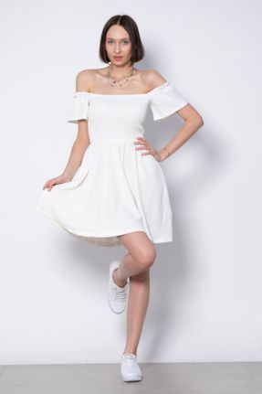 لباس سفید زنانه بافتنی رگولار کد 830135951