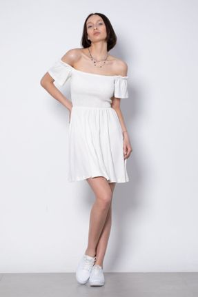 لباس سفید زنانه بافتنی رگولار کد 830135951