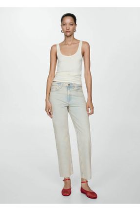 شلوار جین آبی زنانه پاچه رگولار استاندارد کد 834503722