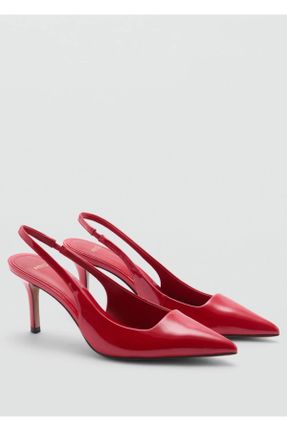 کفش پاشنه بلند کلاسیک قرمز زنانه پارچه نساجی پاشنه نازک پاشنه کوتاه ( 4 - 1 cm ) کد 831389923