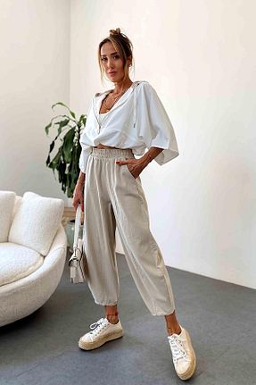 شلوار طوسی زنانه پارچه Butik Gardrop - کد 844168453