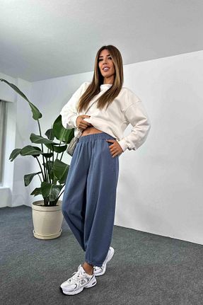 شلوار آبی زنانه پارچه Butik Gardrop - کد 682310409