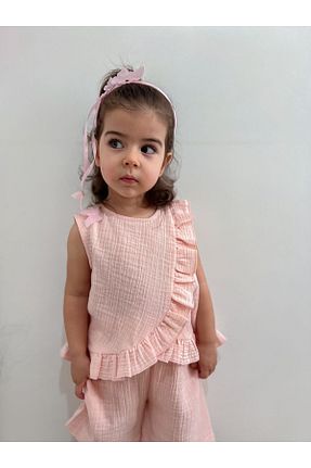 ست بالاتنه و پائین تنه صورتی بچه گانه بافتنی Mehnurs Store - کد 818844457