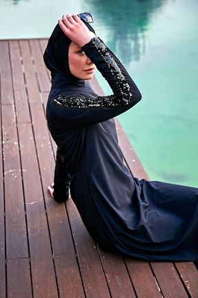 مایو حجاب مشکی زنانه ساده Marina - کد 845316551