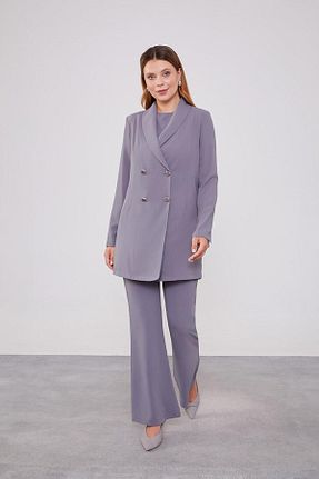 ست بالاتنه و پائین تنه حجاب طوسی زنانه Blazer Levidor - کد 845340179