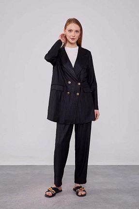 ست بالاتنه و پائین تنه حجاب مشکی زنانه رگولار Levidor - کد 845339937