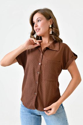 پیراهن قهوه ای زنانه رگولار WOMAN VISION - کد 844060391
