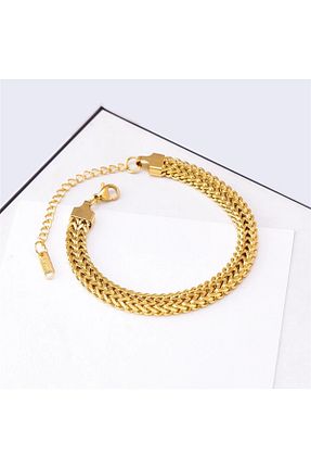 دستبند استیل (فولاد) طلائی زنانه استیل ضد زنگ REGGENTE - کد 796552934