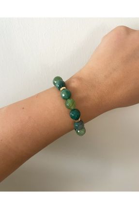 دستبند جواهر سبز زنانه سنگ طبیعی کد 706622914
