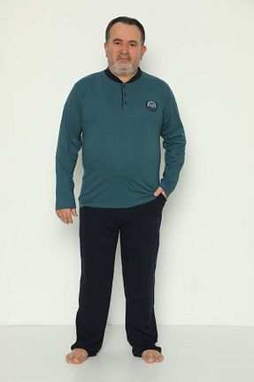 ست لباس راحتی سایز بزرگ آبی مردانه ساده Akasya - کد 728880692