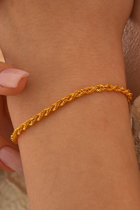 دستبند طلا زرد زنانه 14 عیار KILIÇOĞLU - کد 824249464