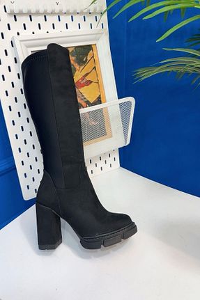 چکمه مشکی زنانه چرم مصنوعی Stil Durağı - کد 814229712
